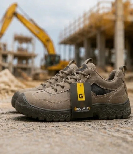 Taupe GUYISA safety shoes in side profile
